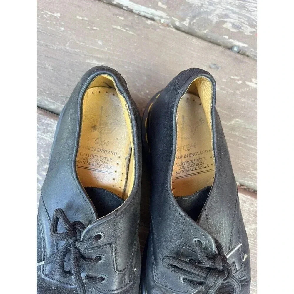 Vintage Dr Martens Original Made In England Leather Black Shoes Size Kids US 2